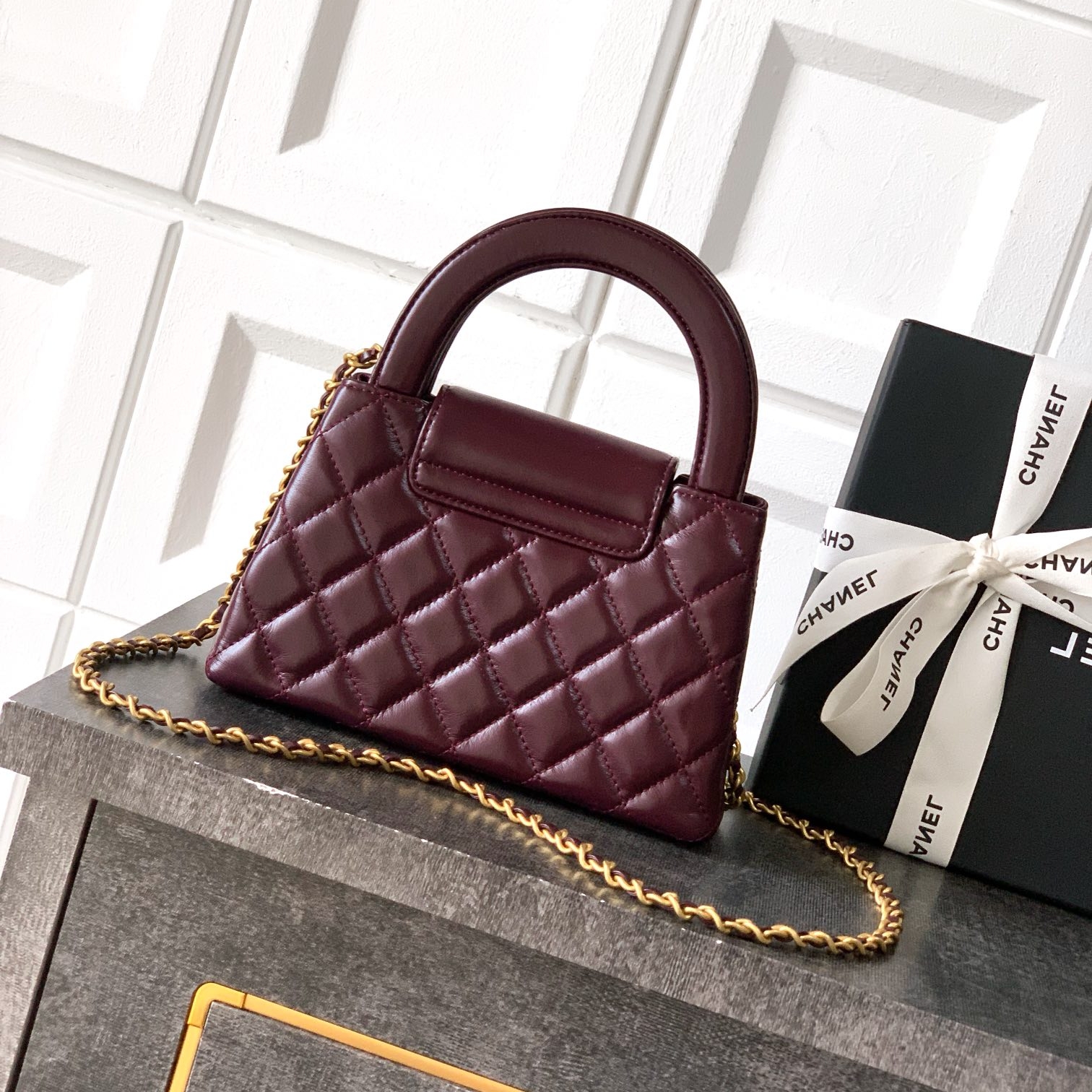Chanel 25A Kelly samll shopping bag Wine Red