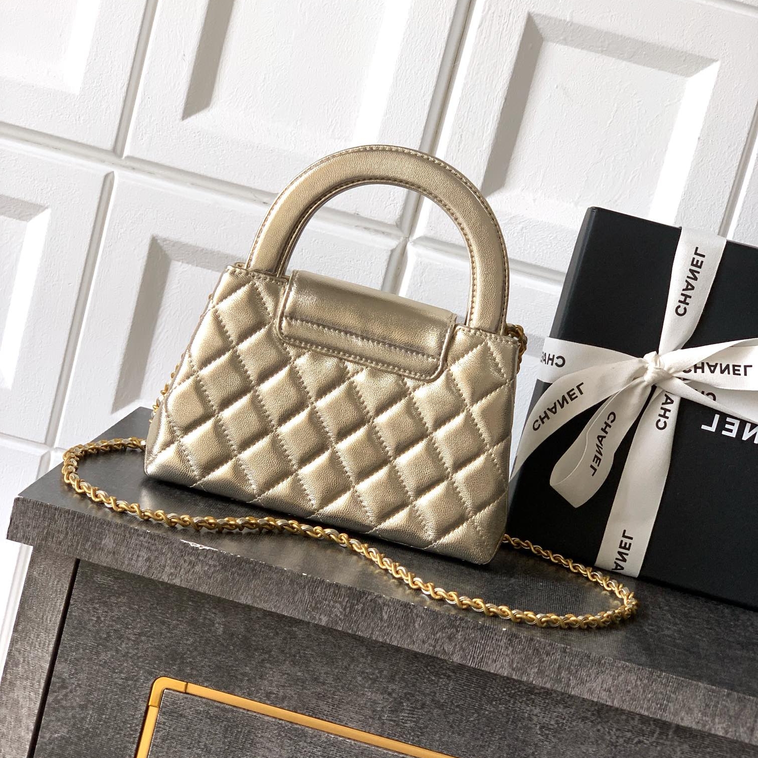 Chanel 25A Kelly samll shopping bag Champagne Gold