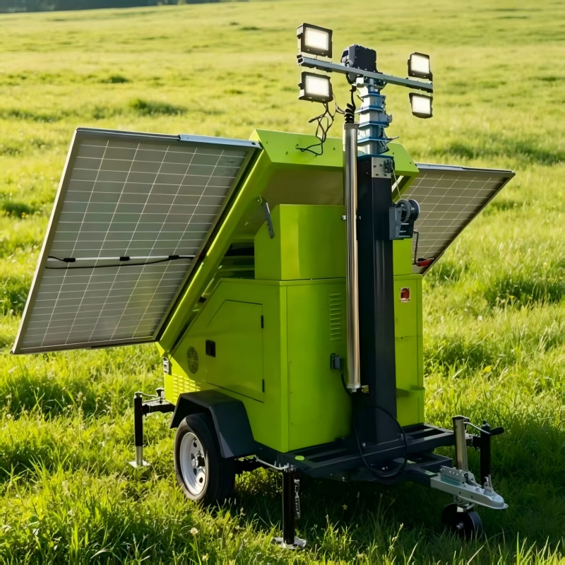 3pcs 430W LED Solar Light Tower Lithium Battery Mobile Light Tower MPPT Controller Emergency Solar Generator Back Up Lighting Tower