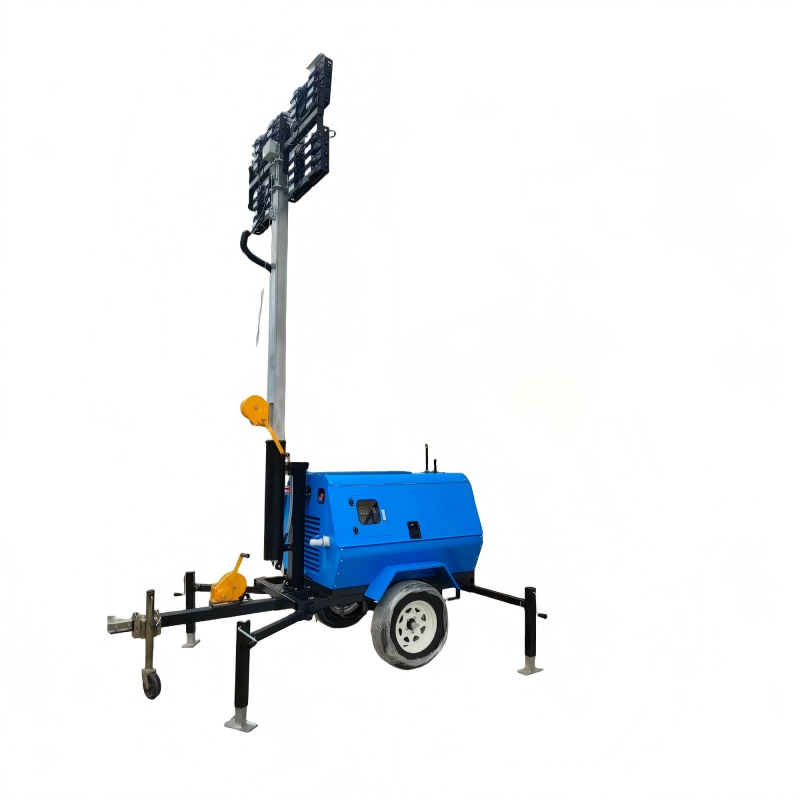 High Quality Kubato Engine 4x350W LED Light Tower Diesel Generator 9M Mast Mobile Trailer Mining Construction Lighting Light Tower Price Emergency Lighting 