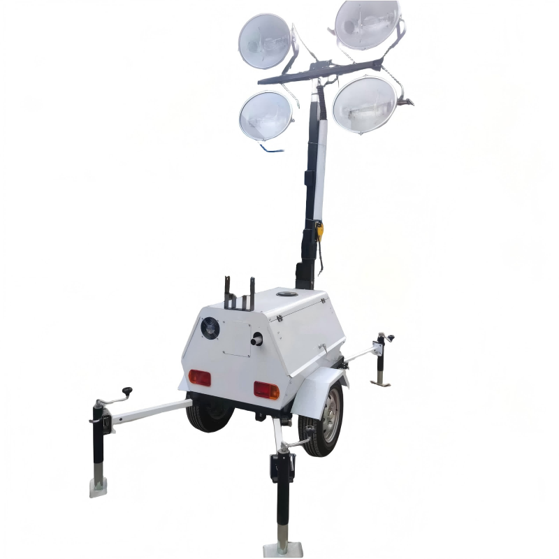High Quality Kubato Engine 4x350W LED Light Tower Diesel Generator 9M Mast Mobile Trailer Mining Construction Lighting Light Tower Price Emergency Lighting 