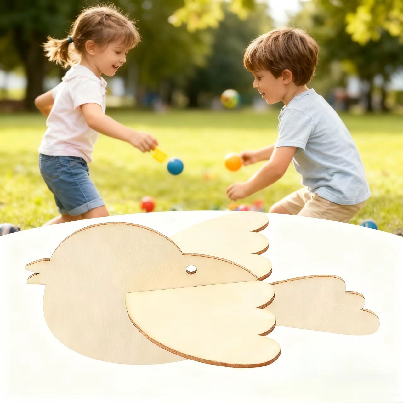 3D Bird Wind Chime Craft Kit for Kids,DIY Paint and Build Wooden Animal Crafts Set Birthday Gifts for Girls