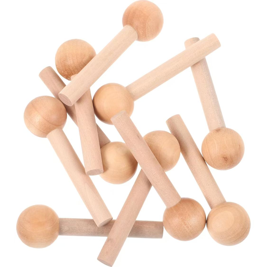 10pcs Wooden Coat Hooks, Wooden Pegs for Hanging, Wall Hooks for Clothes Hat Bags Wall Organizer