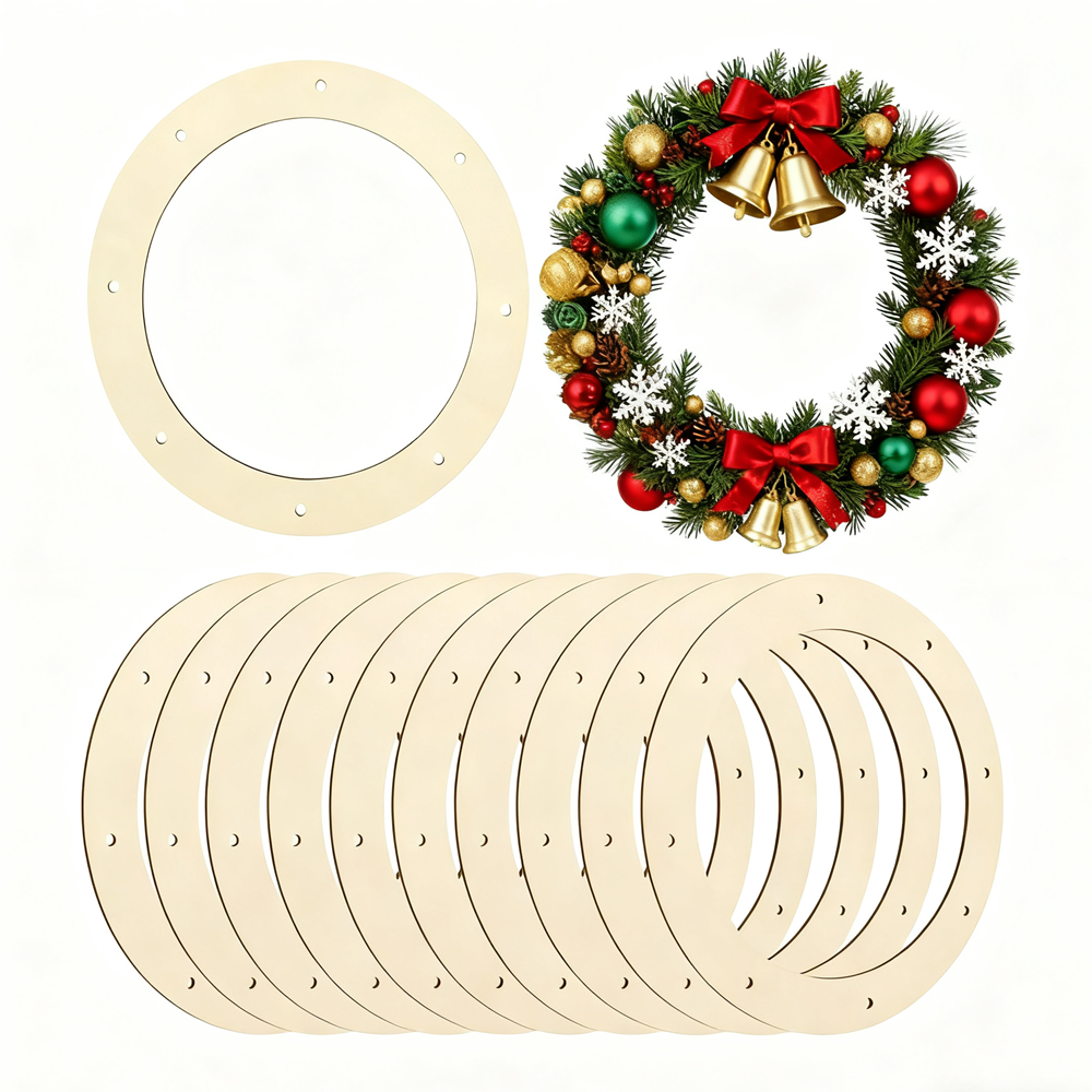 6 Pcs Garland Wood Wreath Frames 