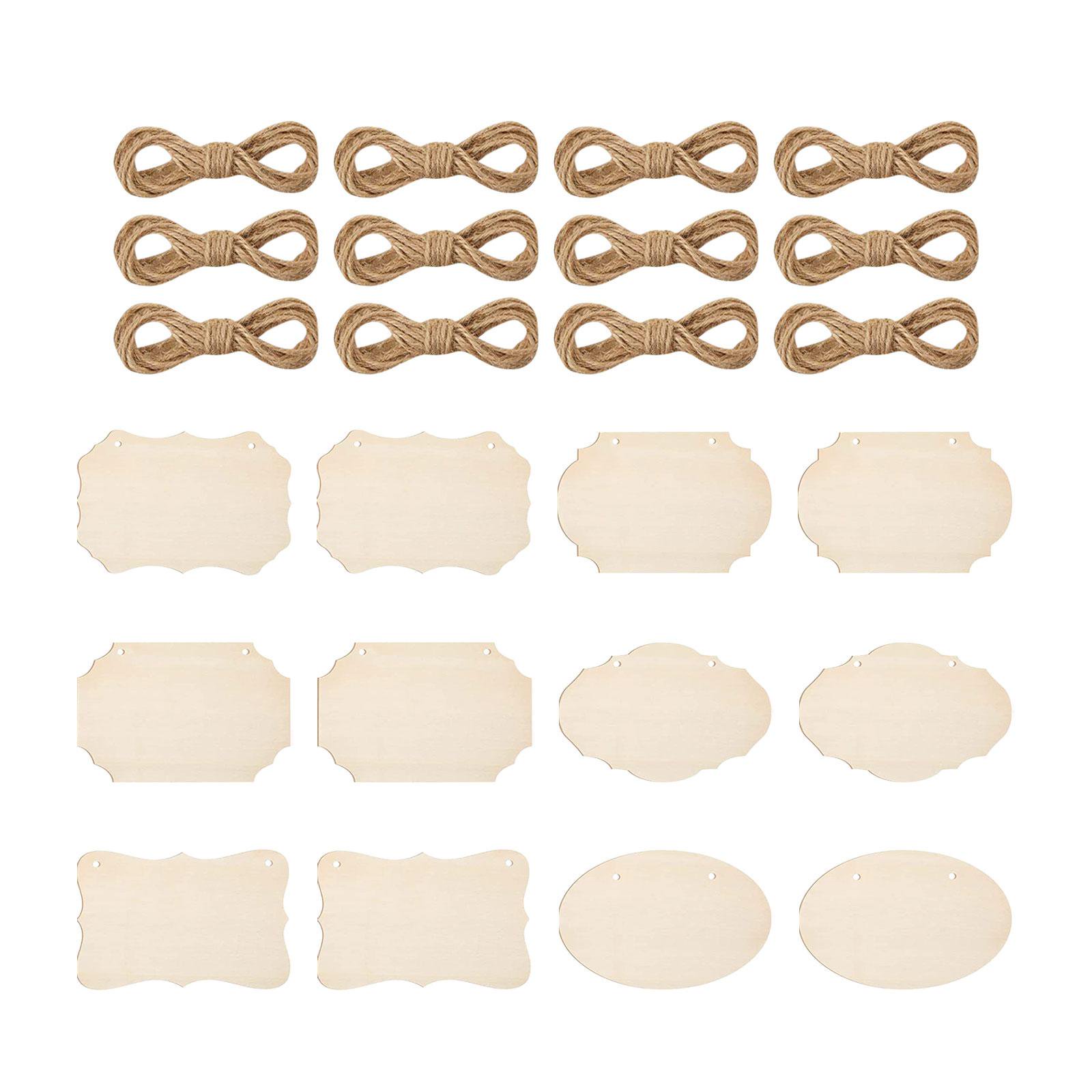 12 Unfinished Wood Hanging Sign with Ropes, great for Christmas festivals, parties decorations.