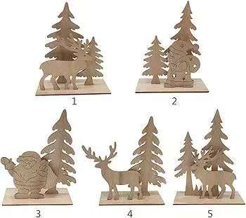 Christmas Reindeer Tree Shape Sculpture Figurine Desktop Sculpture Statue Home Garden Yard Decor Holiday