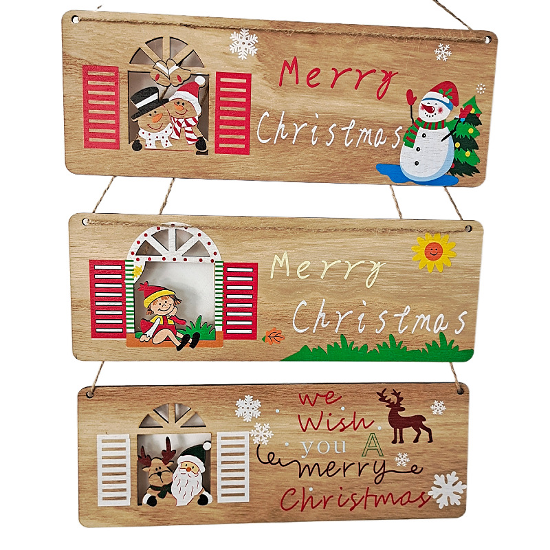 Christmas Decoration Wooden Printing Pendant Window Listing Christmas Tree Decoration