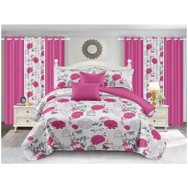 Hot Selling Luxury Bedsheet Set 9 Pcs Wholesale Bedsheet Set with Matching Curtains