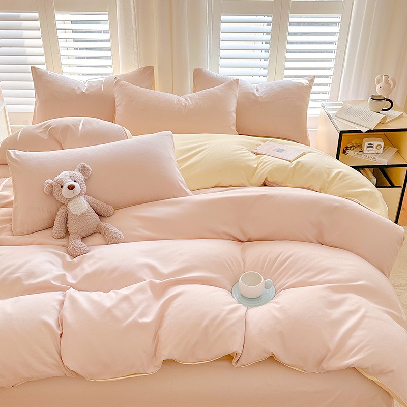 Solid Colors 4 PCS Duvet Cover Set Mixed Colors