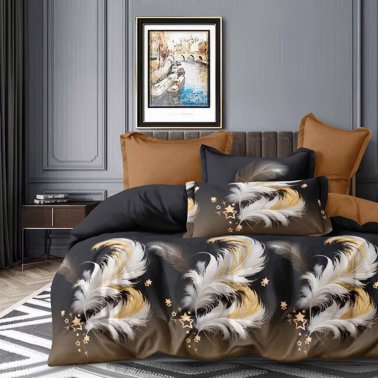 3 in 1 Microfiber Printed  Custom Size Bed Sheet Sets