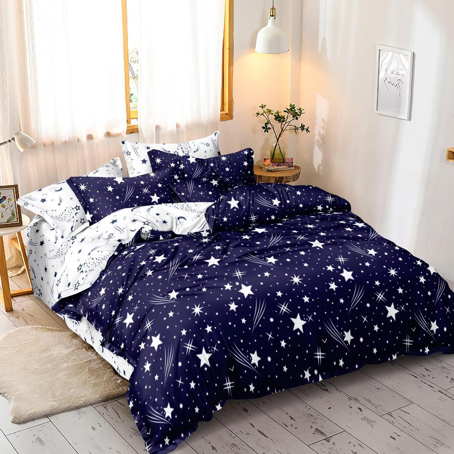 3 in 1 Microfiber Printed  Custom Size Bed Sheet Sets