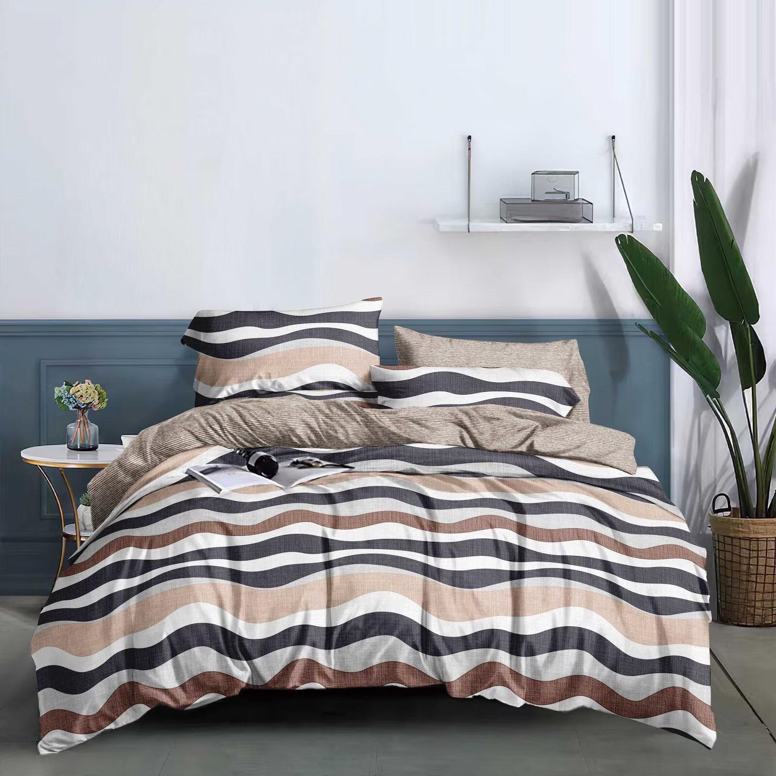 Multi Printed Color Bedding Sets 4 In 1 Duvet Cover Set 130GSM Warm Soft Queen King Four Season Bedding Kit