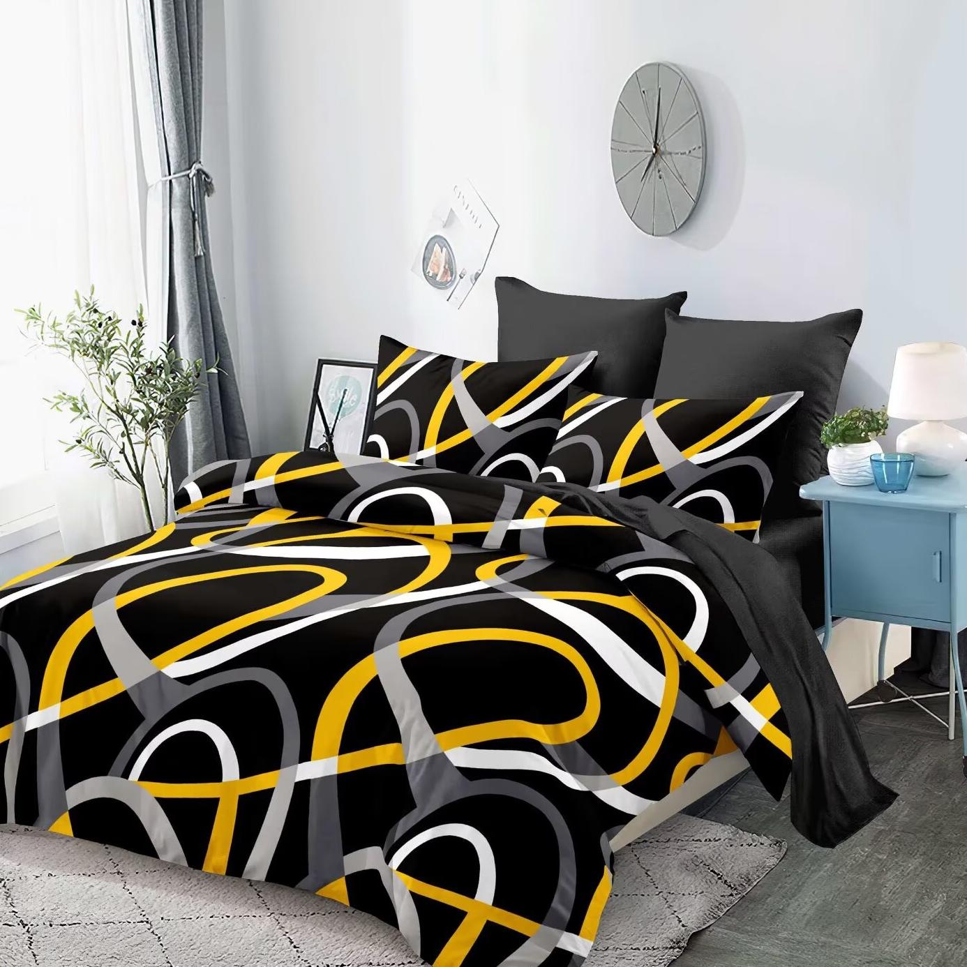 Home Hotel use Bedding Sets 4 In 1 Duvet Cover Set 130GSM Cotton Touch Luxury Printed Gift Pack Bedding Sets