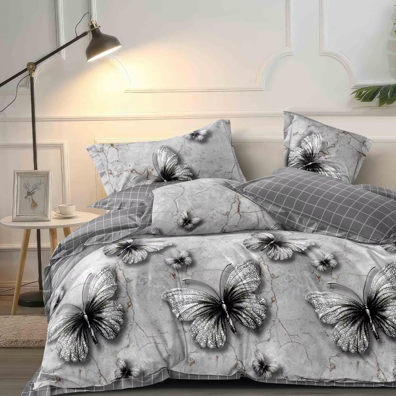 Floral Geometry Printed Bedding Sets 4 In 1 Duvet Cover Set 130GSM Cotton Touch Soft PVC Gift Pack