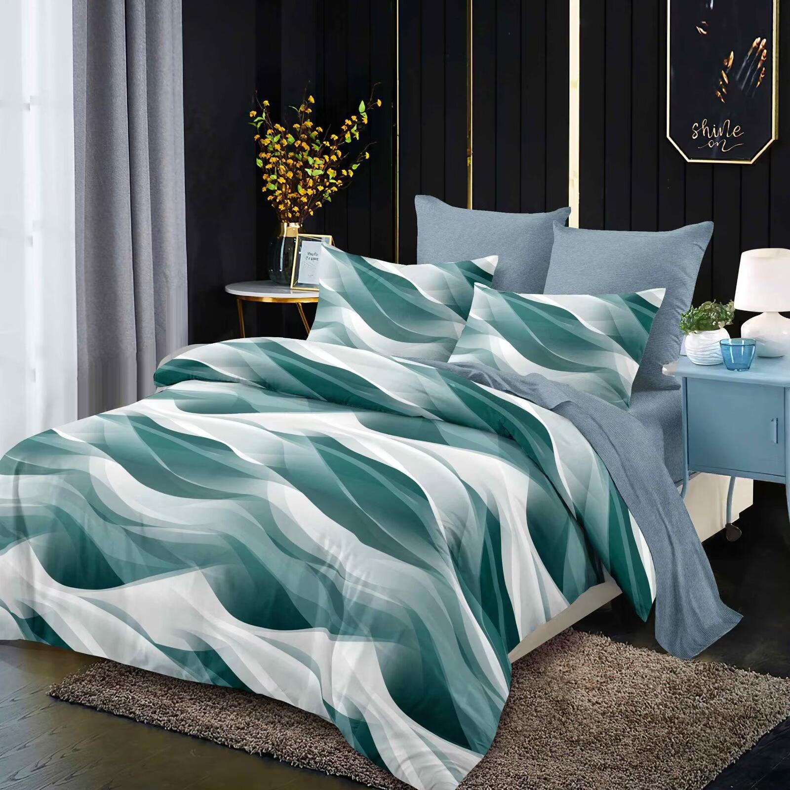 Luxury 4 In 1 Duvet Cover Set 130GSM Cotton Touch Floral Geometry Bedding set