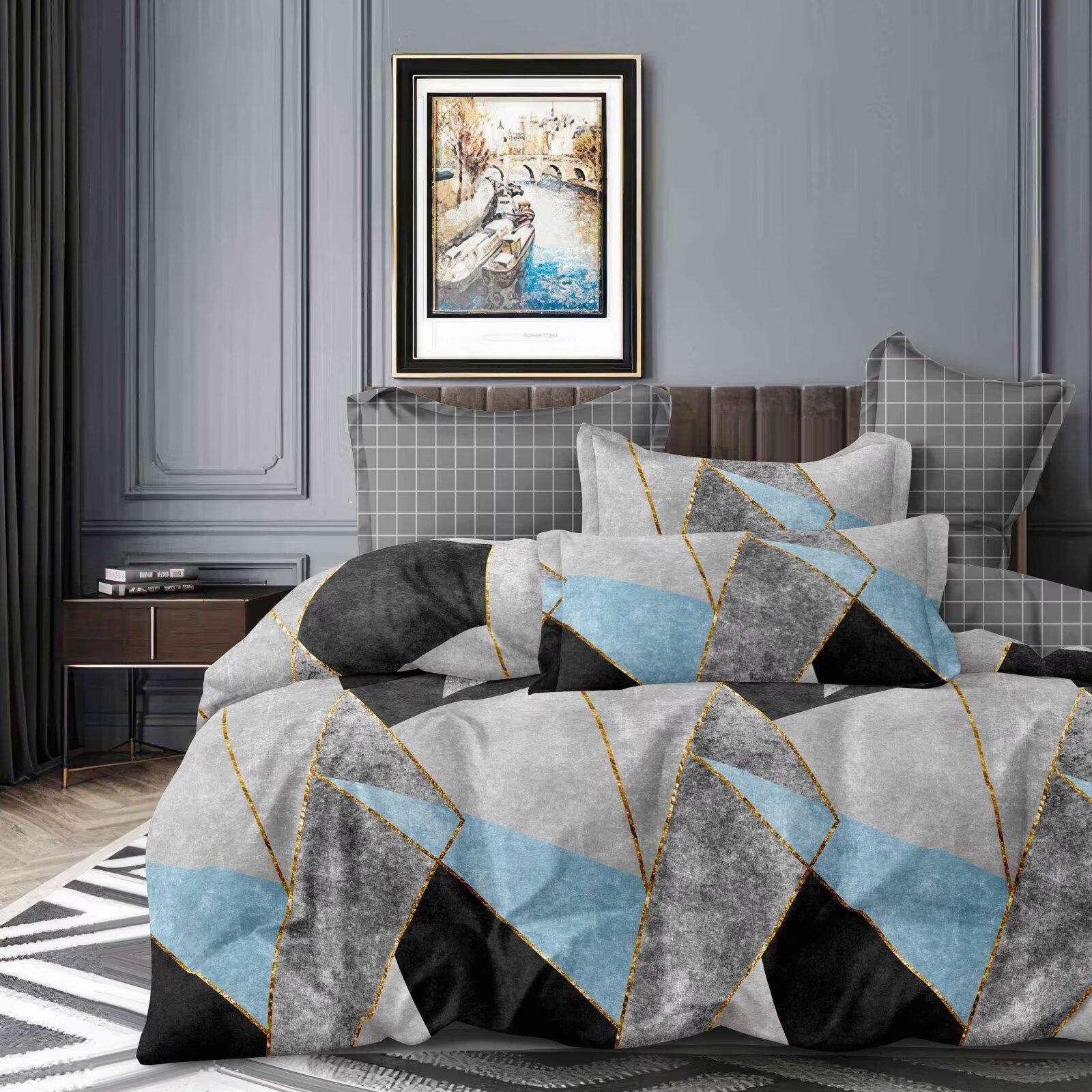 OEM ODM Custom Bedding Sets 4 In 1 Duvet Cover Set 130GSM Soft PVC Bag Pack For Africa Market
