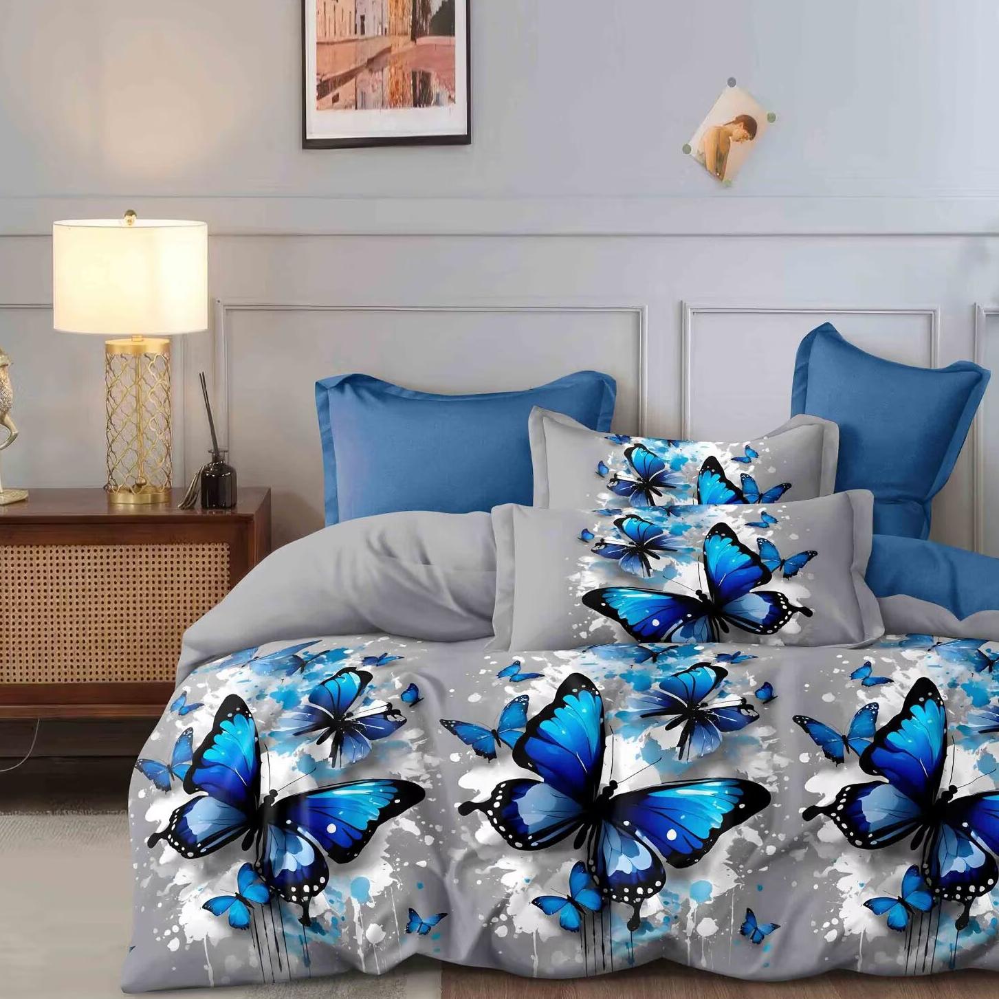Printed Floral Geometry Bedding Sets 4 In 1 Duvet Cover Set Cotton Touch Bedding Sets