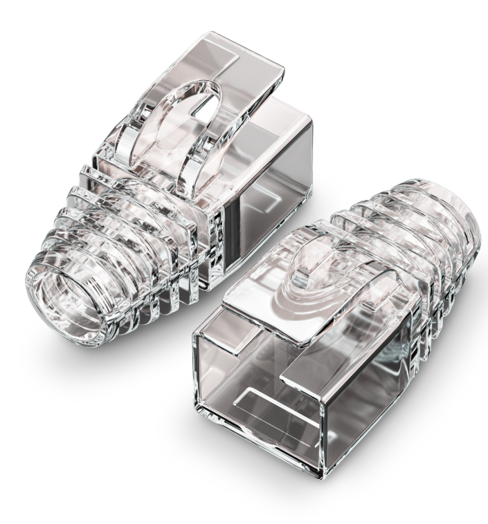 Cat6A, 7 RJ45 connector with Boot (10 Pack)