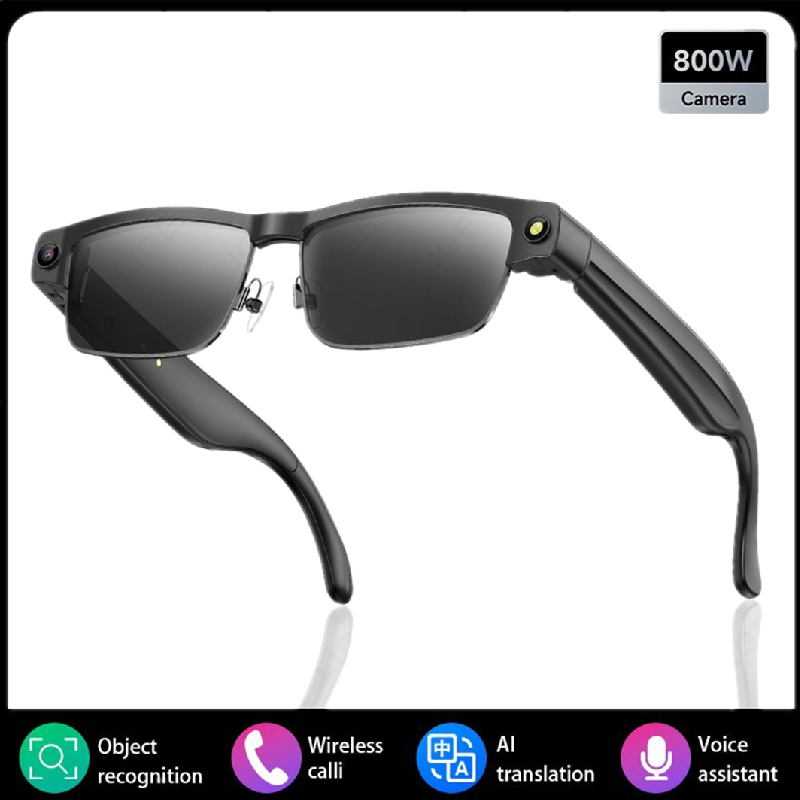 Smart Glasses with 8MP Camera & Video Recording - AI Translation, Music Playback & Call Functions, All-in-One Smart Eyewear