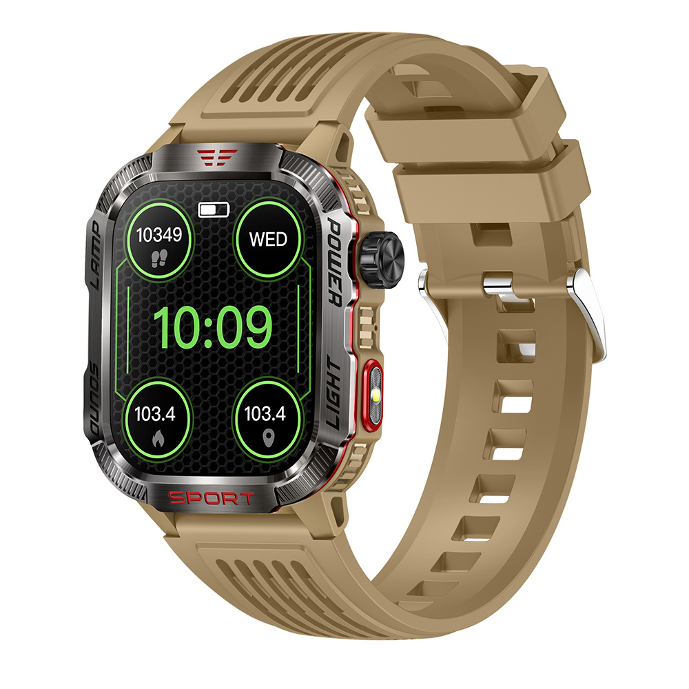 Men's Smart Watch with Bluetooth Call, IP68 Waterproof, Outdoor Features: Altimeter, Barometer, Compass & Encoder