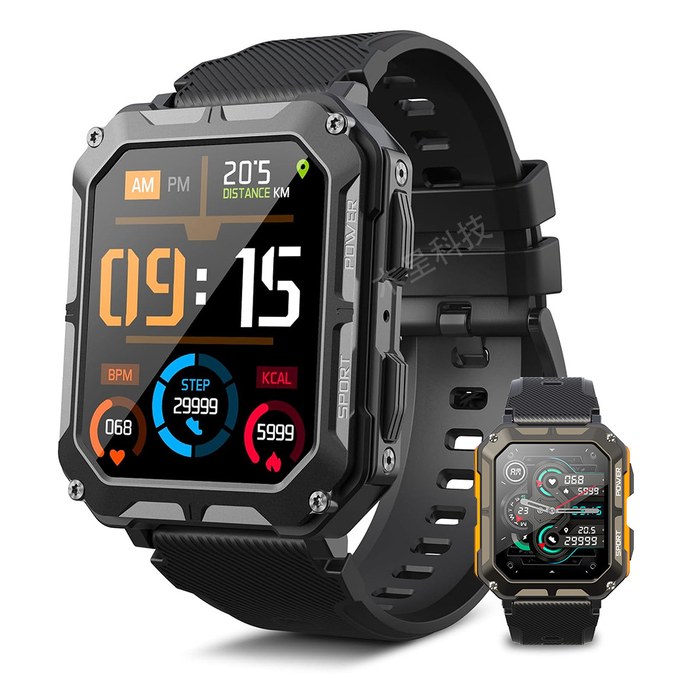 Smart Watch for Men with Bluetooth Call, Outdoor Triple Protection, Water Resistance - Full-Function Sports Smartwatch