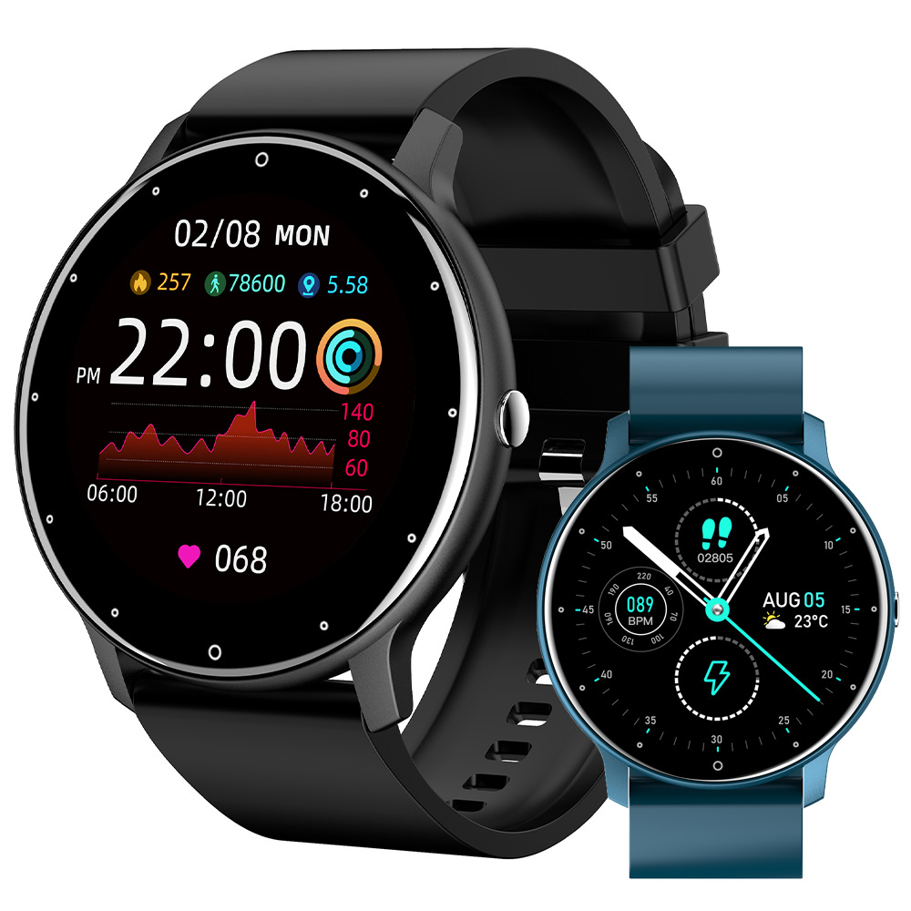 Smart Watch Round Screen & Fitness Bracelet 2-in-1 - With Call Function, Heart Rate Monitor, Sleep Tracker, Weather Display & Touchscreen, Ideal for Sports & Daily Use