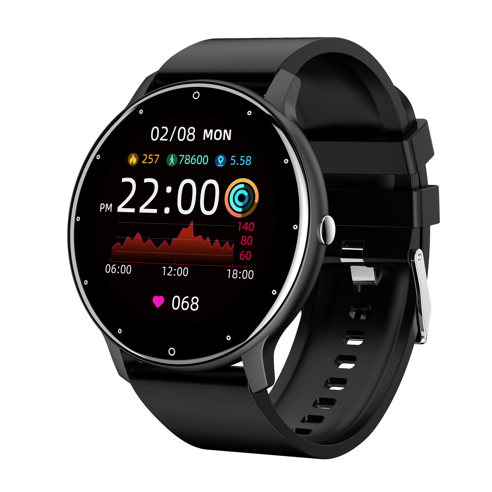 Smart Watch Round Screen & Fitness Bracelet 2-in-1 - With Call Function, Heart Rate Monitor, Sleep Tracker, Weather Display & Touchscreen, Ideal for Sports & Daily Use