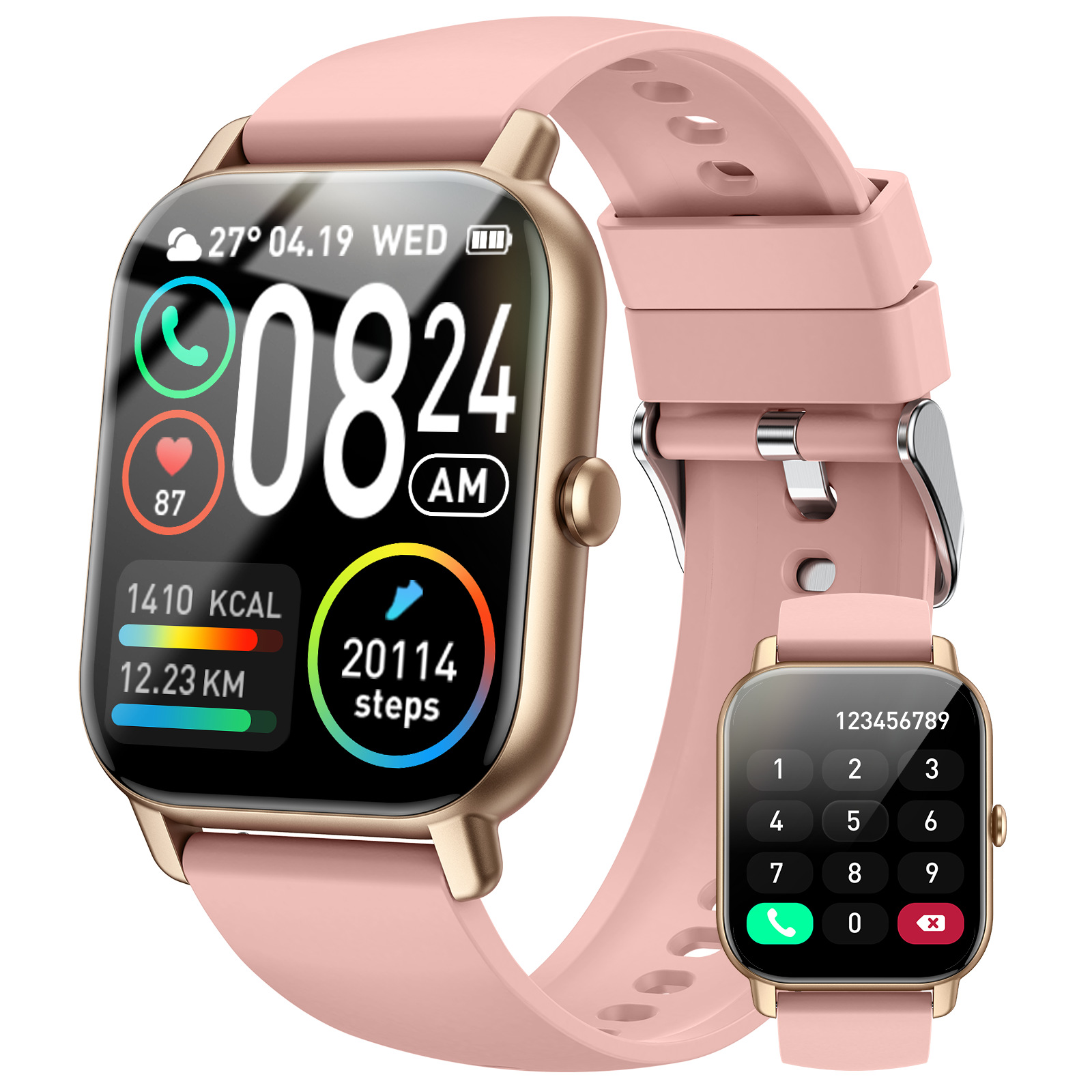 Smart Watch for Couples & Women - Bluetooth Call, Heart Rate & Blood Pressure Monitor, Sleep Tracking, Message Alerts, Sports Mode, Water-Resistant