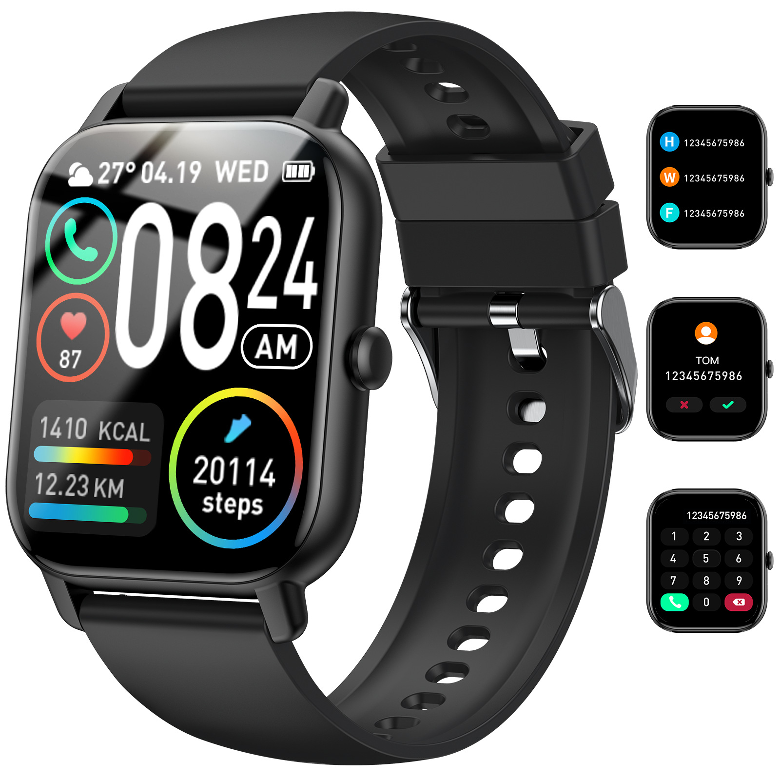 Smart Watch for Couples & Women - Bluetooth Call, Heart Rate & Blood Pressure Monitor, Sleep Tracking, Message Alerts, Sports Mode, Water-Resistant