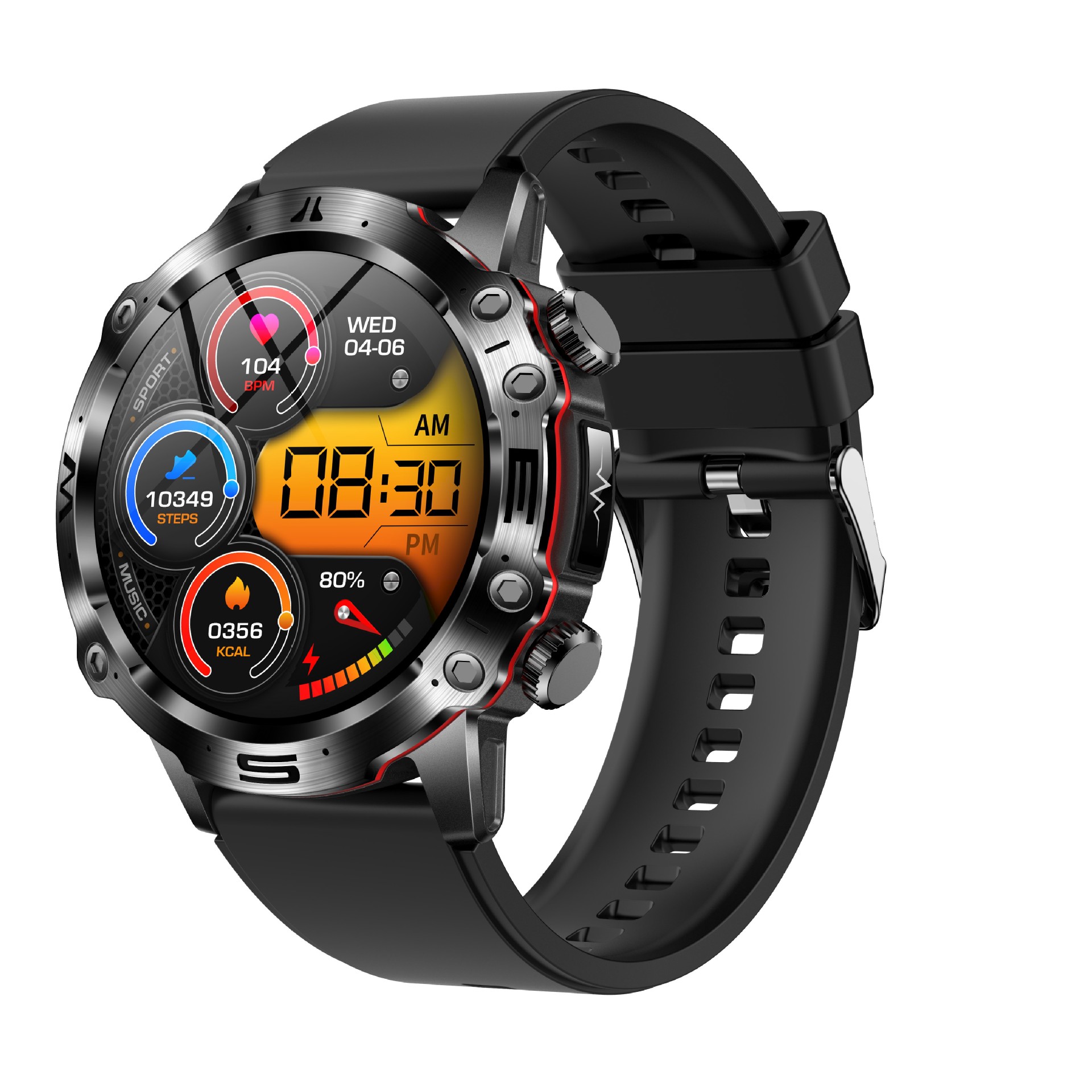 Smart Watch for Outdoor Sports with AMOLED HD Display, ECG Monitoring, Bluetooth Calling & Non-Invasive Blood Glucose Tracking