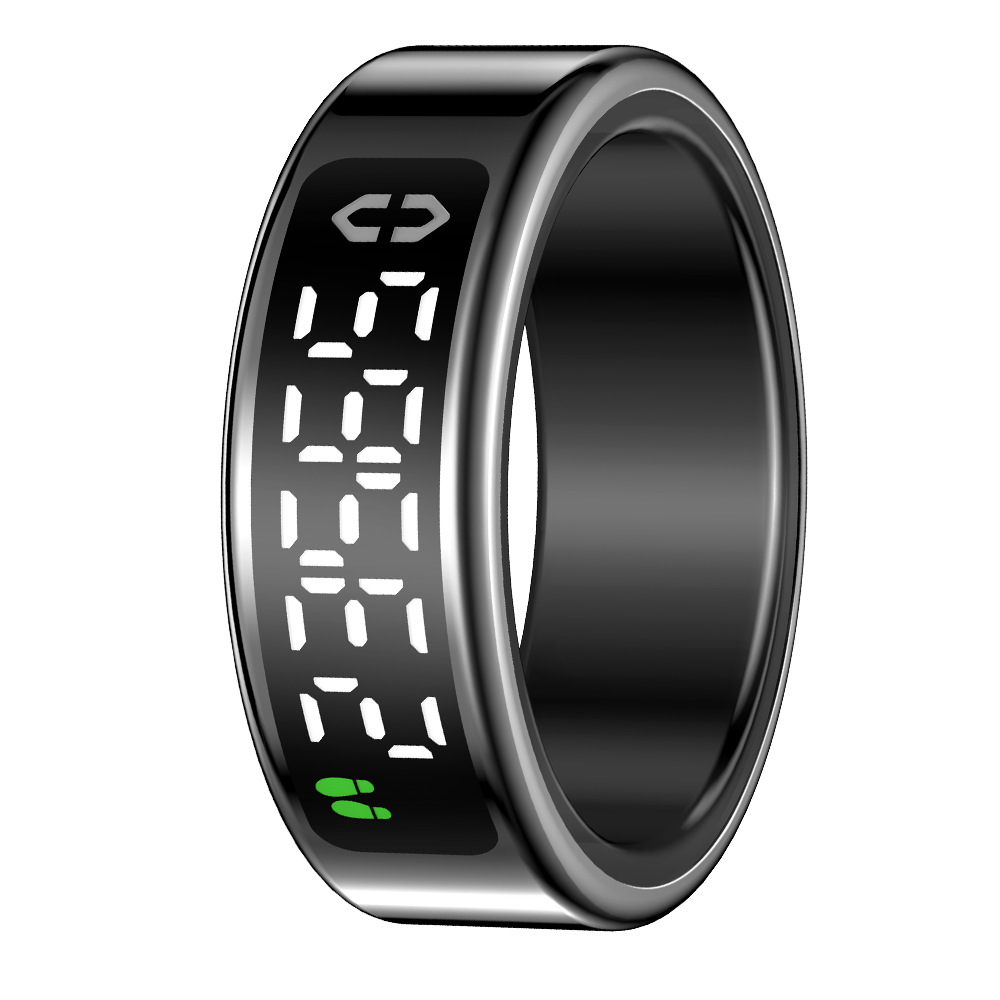 Smart Ring with Touch Screen - Heart Rate/Blood Oxygen/Sleep Monitor, Camera Shutter, Charging Dock Included