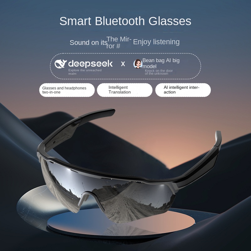 Smart AI Glasses with Simultaneous Interpretation - Supports 144 Languages, Real-Time Translation, Music Playback & Call Functions