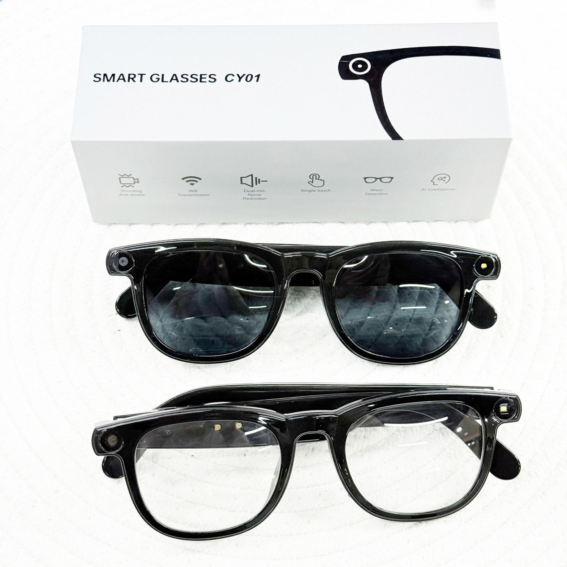 AI Shooting Smart Bluetooth Glasses: 8MP Camera, Photo/Video, AI Image Recognition, Translation & More
