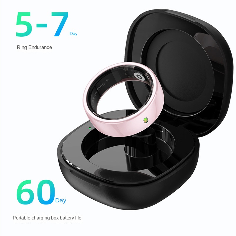 Smart Ring with Gesture Control Shooting, Health & Sleep Monitoring, NFC Access, Skin Temperature Tracking & LED Reminder