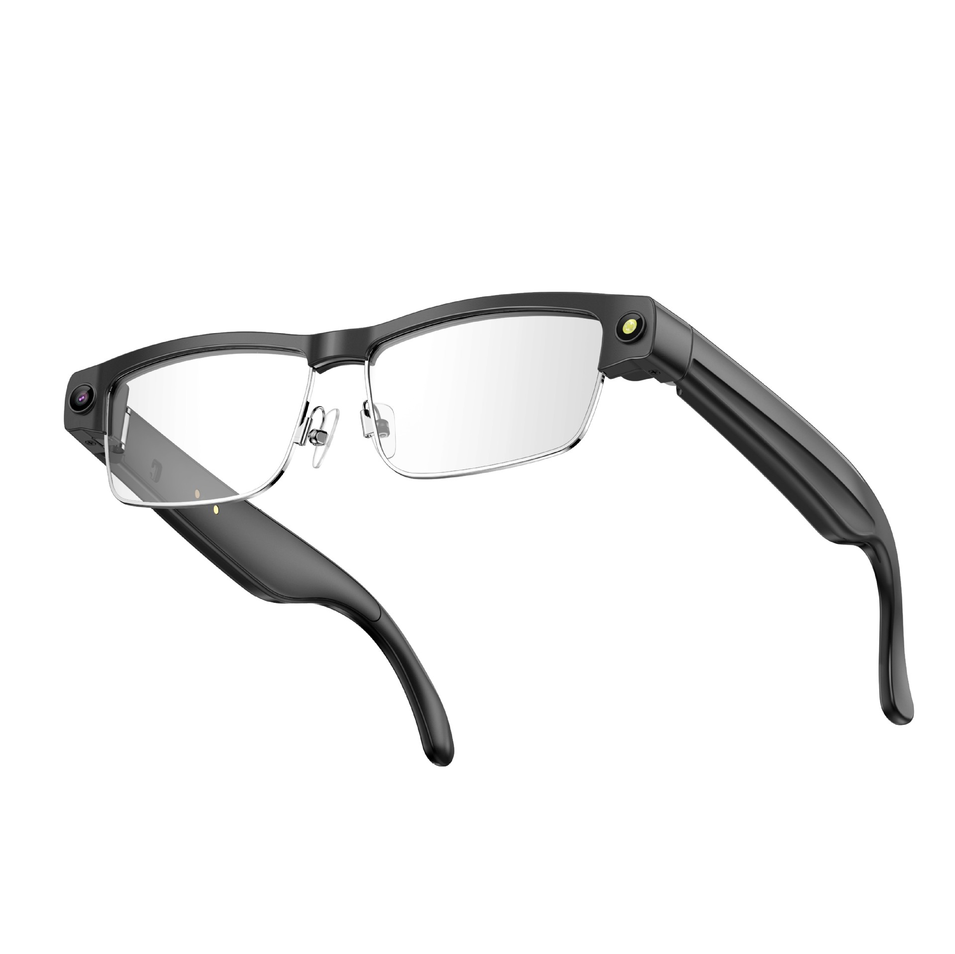 Metal Half-Frame Smart Glasses - 8 Megapixel Smart Shooting, Dual Microphone Noise Reduction, AI Identification, Crystal-Clear Audio