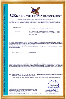 CERTIFICATE OF FDA REGISTRATION