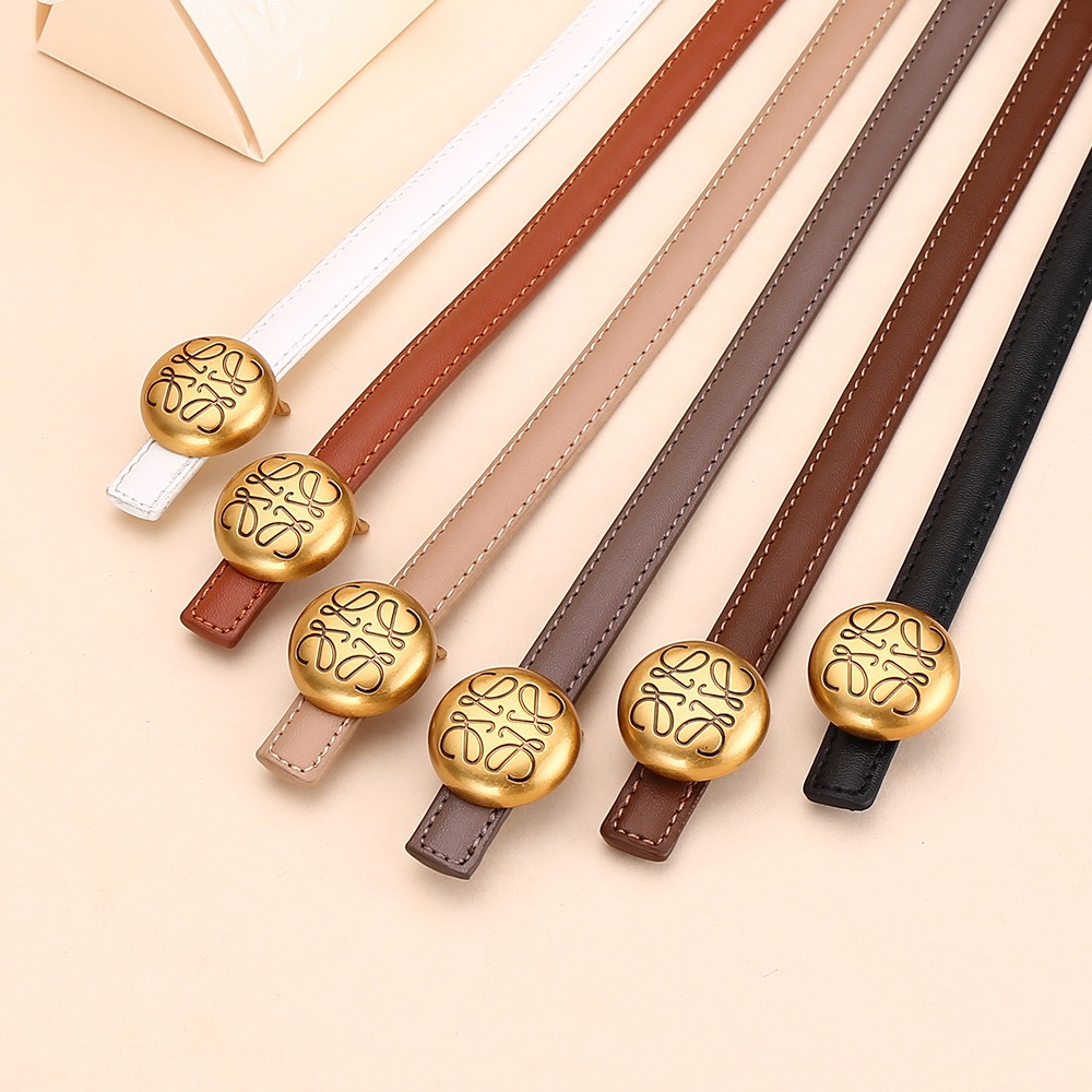 LOEWE Dress Belt For Women 1.5cm Genuine Leather Waistband Belts For Jeans Pants Fashion Accessories For Lady