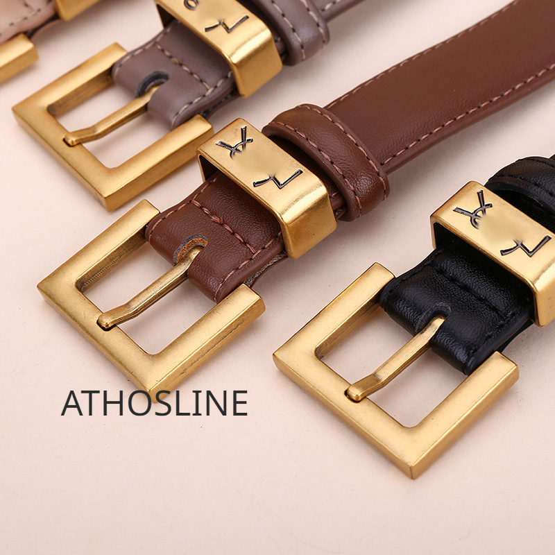 YS Belt for Women 2.5cm Genuine Leather Waistband for Jeans Dress Fashion Accessories for Lady