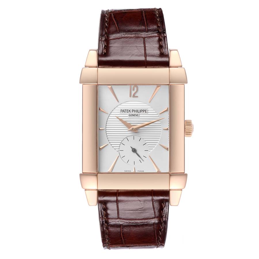 Replica Patek Philippe Gondolo Small Seconds Rose Gold Silver Dial Mens Watch 5111R
