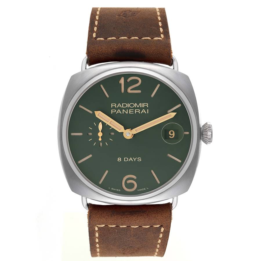 Replica Panerai Radiomir 8 Days Green Dial Titanium Mens Watch PAM00735