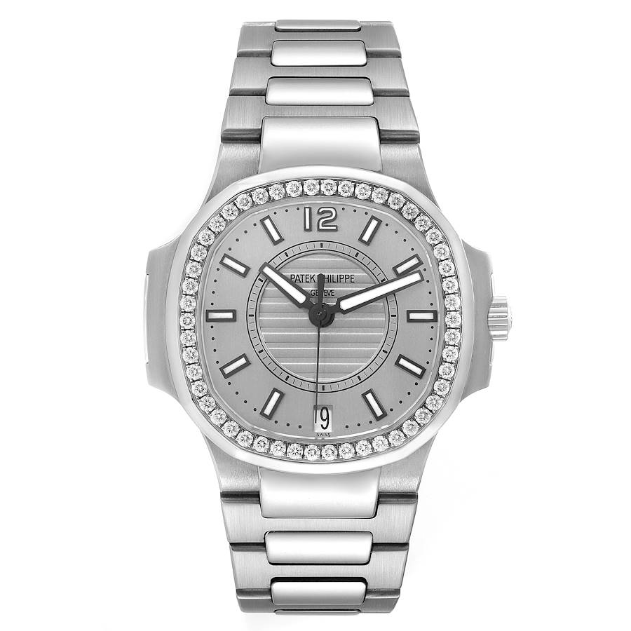 Replica Patek Philippe Nautilus Steel Diamond Bezel Ladies Watch 7008A