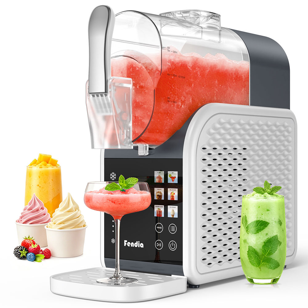 Max 95oz Slushie Machine with 6 Smart Presets, No Ice Needed Frozen Drink Maker for Home, Quick 30-Min Freeze for Slush, Margaritas, Smoothies, Ice Cream & More, Large Capacity Party 