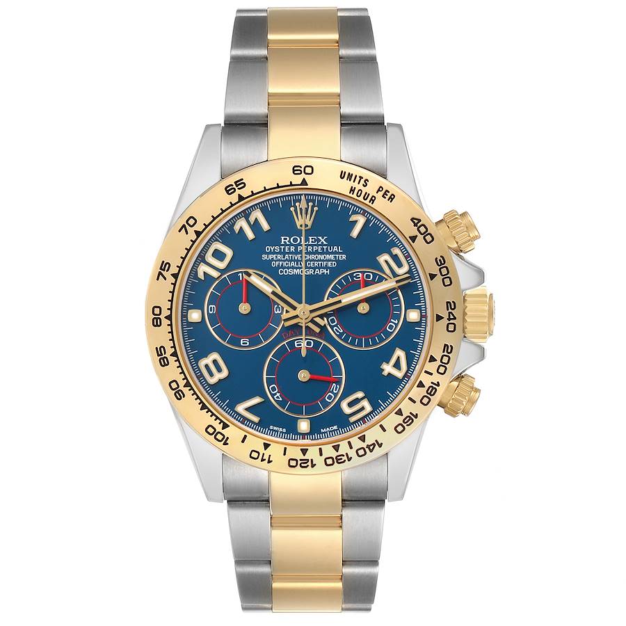 Replica Rolex Daytona Steel Yellow Gold Blue Dial Mens Watch 116503