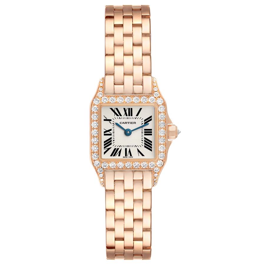 Replica Cartier Santos Demoiselle Rose Gold Diamond Ladies Watch WF9011Z8