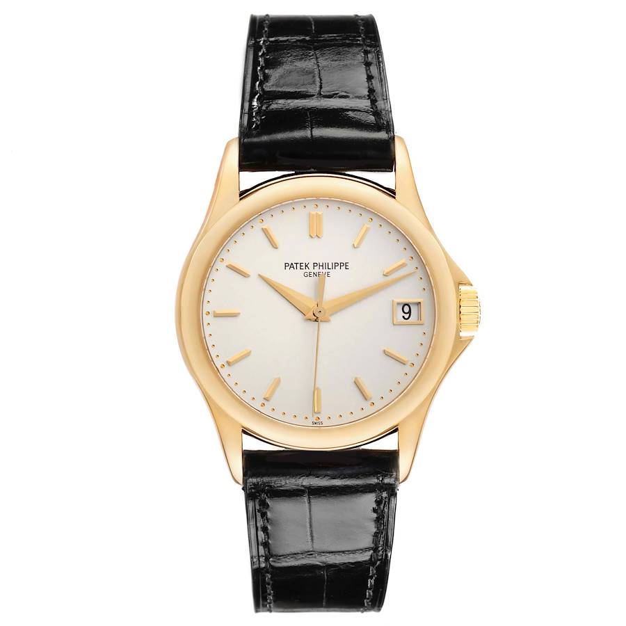 Replica Patek Philippe Calatrava Yellow Gold Silver Dial Mens Watch 5107J Papers