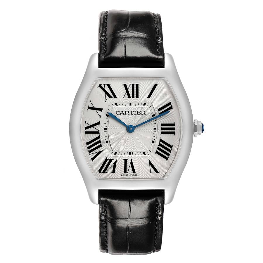 Replica Cartier Tortue White Gold Silver Dial Mens Watch WGTO0003 Card