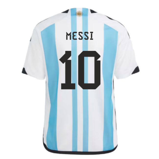 Argentina 2022 World Cup Winners Home Shirt - Kids MESSI 10