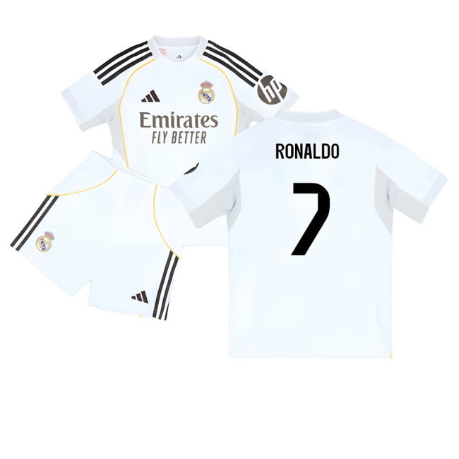2025-2026 Real Madrid Home Youth Kit Ronaldo 7