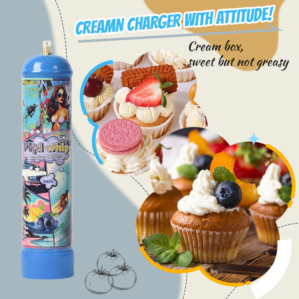 FlydWhip 640G Nitrous Oxide Mango Mixes Blueberry Tanks Whip Cream Chargers