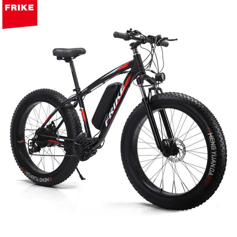 fat tire electric-assist mountain bike, lithium battery snow, beach, off-road electric bicycle